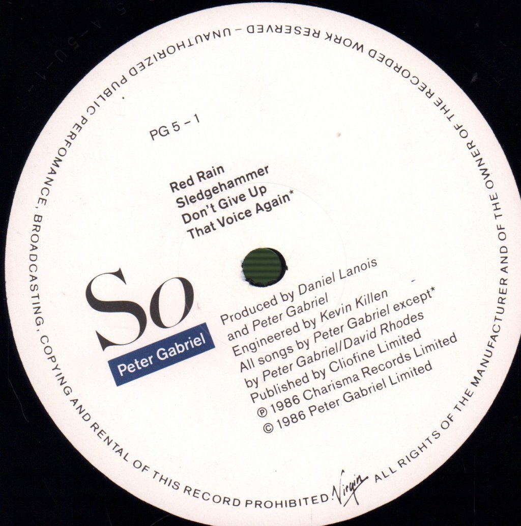 Peter Gabriel - So - Lp