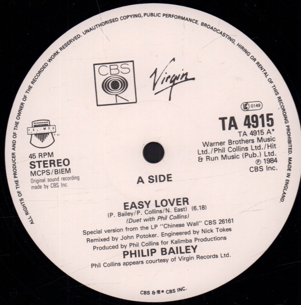 Philip Bailey And Phil Collins - Easy Lover - 12 Inch