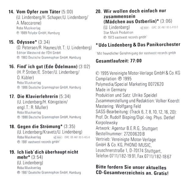 Udo Lindenberg - Reeperbahn (Best) - Cd