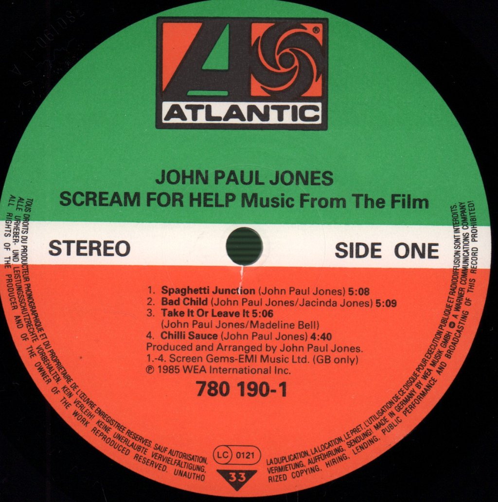 John Paul Jones - Scream For Help (Music From The Film) - Lp