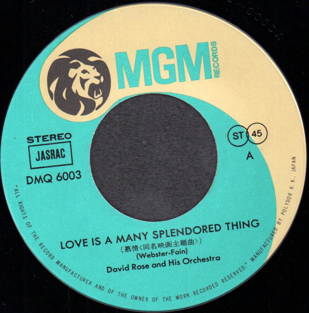 David Rose And His Orchestra - love is a many splendored thing - 7 Inch