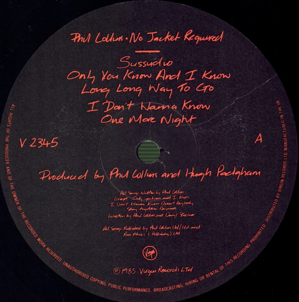 Phil Collins - No Jacket Required - Lp