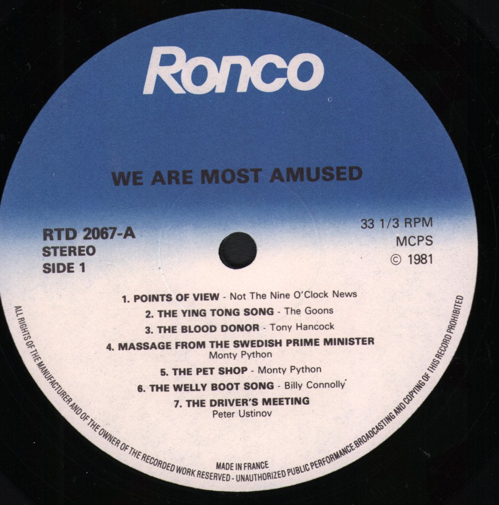 Various Artists - We Are Most Amused - Double Lp