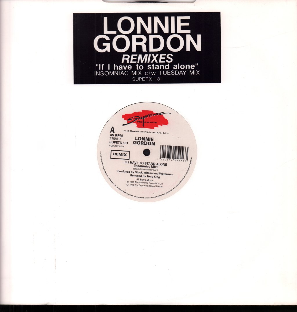 Lonnie Gordon - If I Have To Stand Alone - 12 Inch