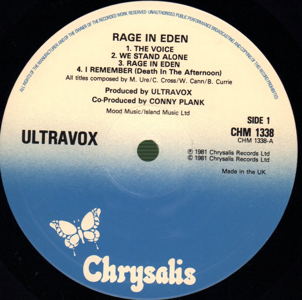 Ultravox - Rage In Eden - Lp