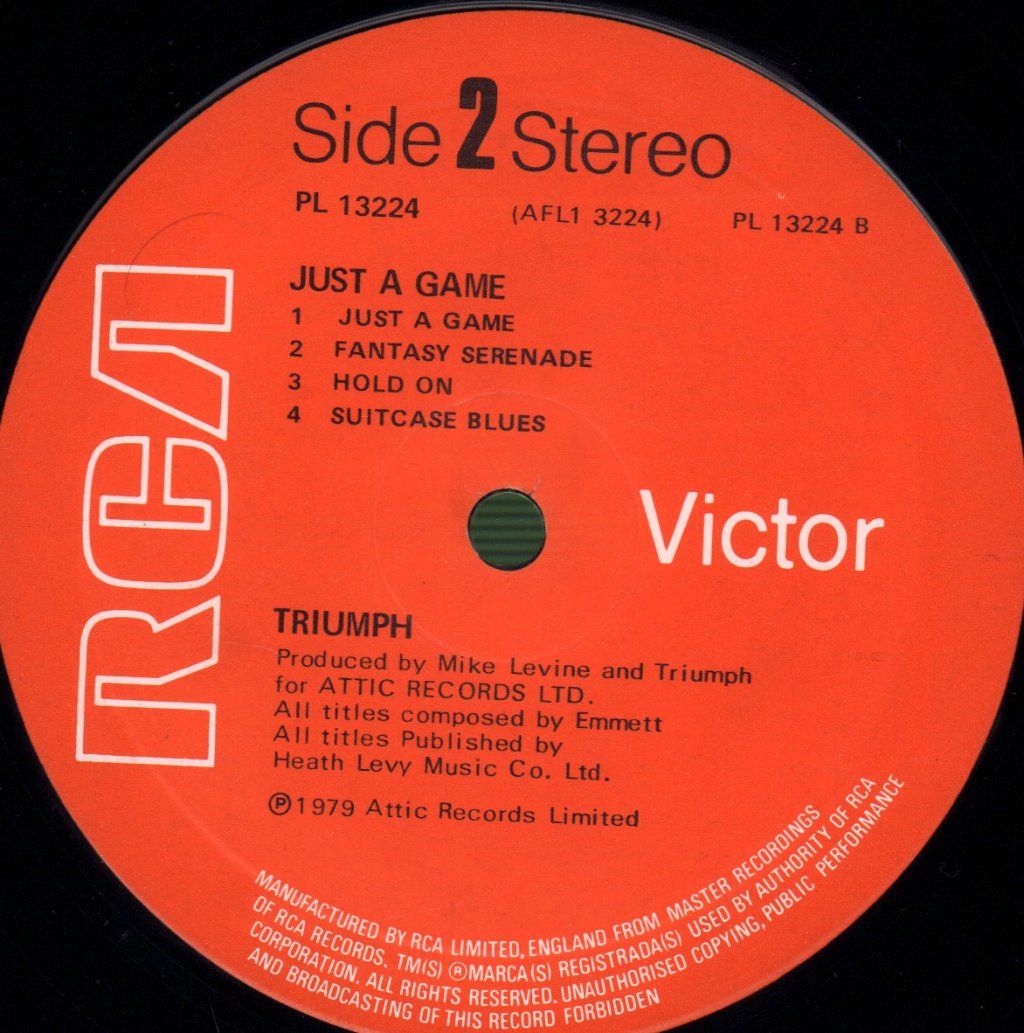 Triumph - Just A Game - Lp