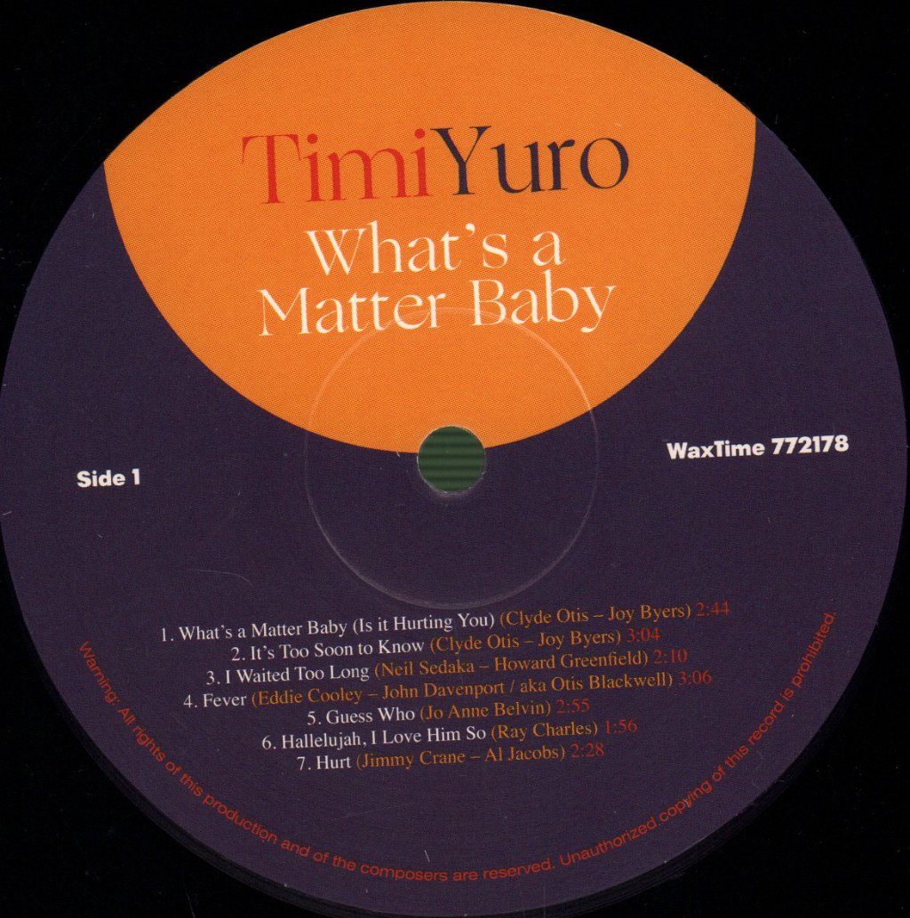 Timi Yuro - What's A Matter Baby - Lp