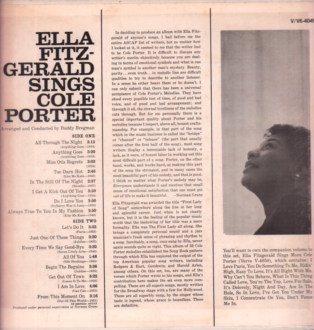 Ella Fitzgerald - Sings Cole Porter - Lp