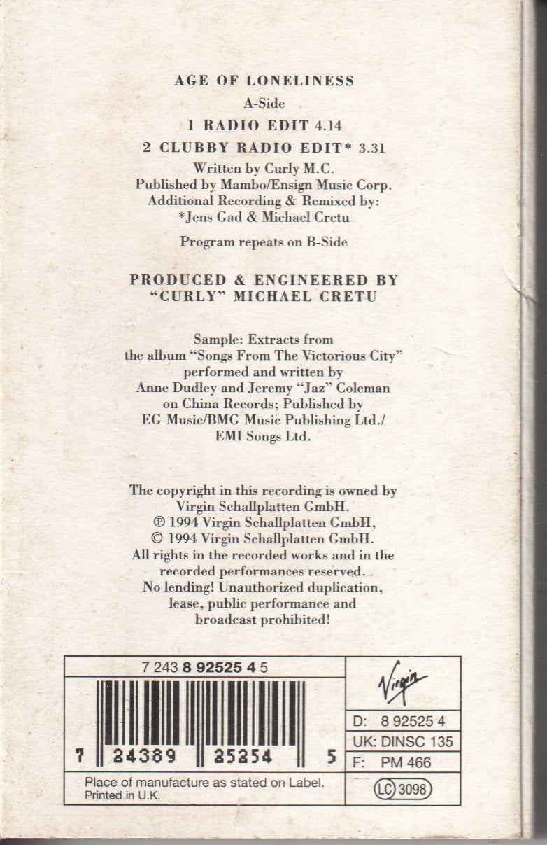 Enigma - Age Of Loneliness - Cassette