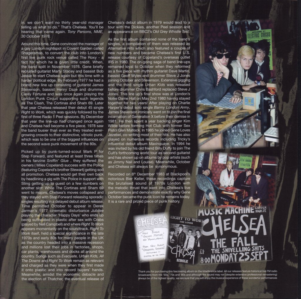 Chelsea - Live At The Bier Keller, Blackpool - Lp