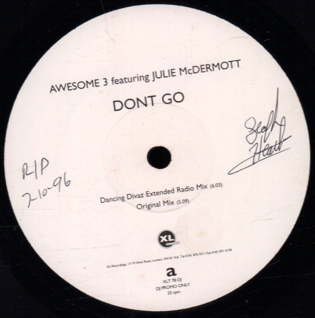 Awesome 3 Featuring Julie McDermott - Don't Go - Double 12 Inch