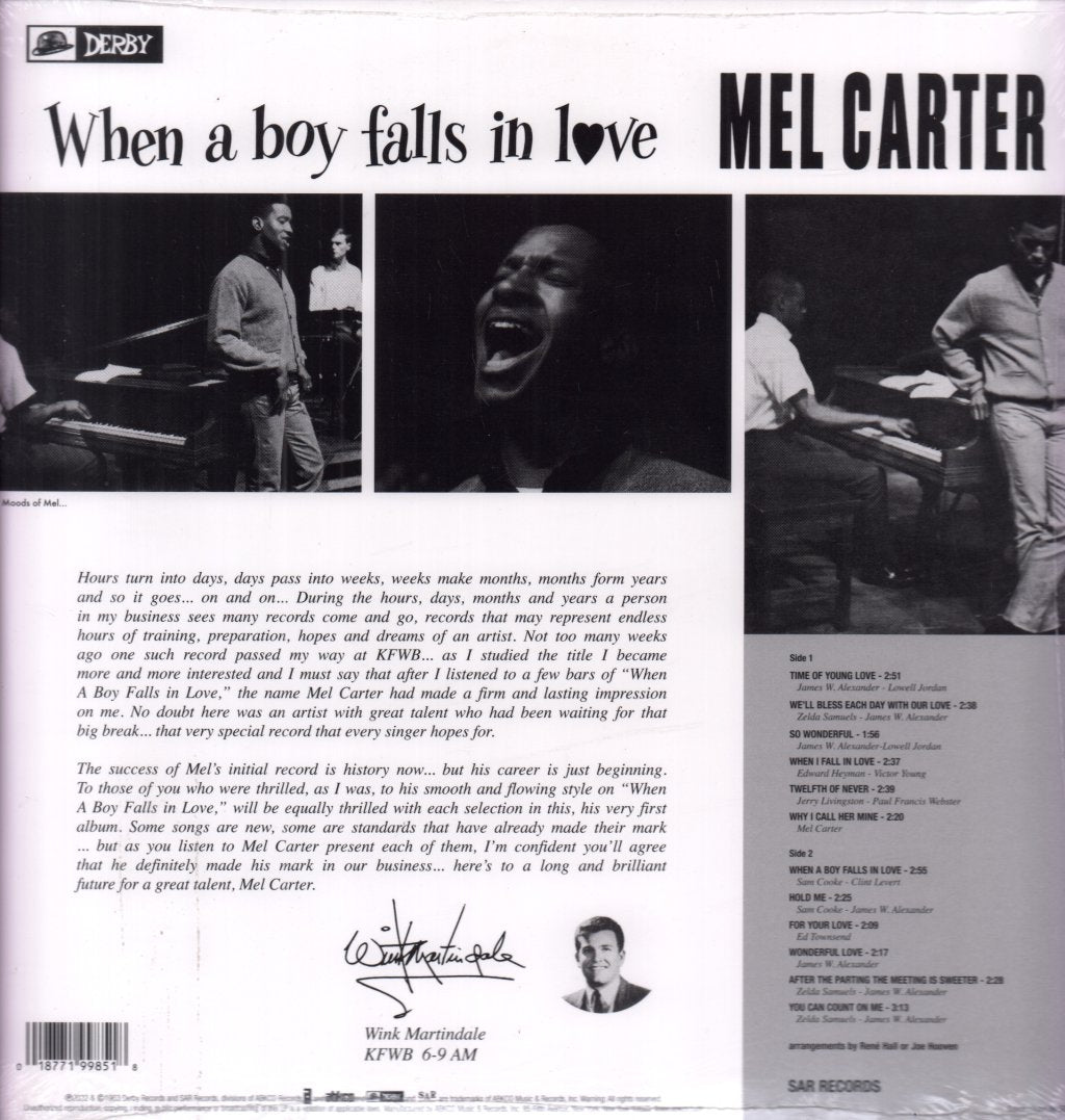 Mel Carter - When A Boy Falls In Love - Lp