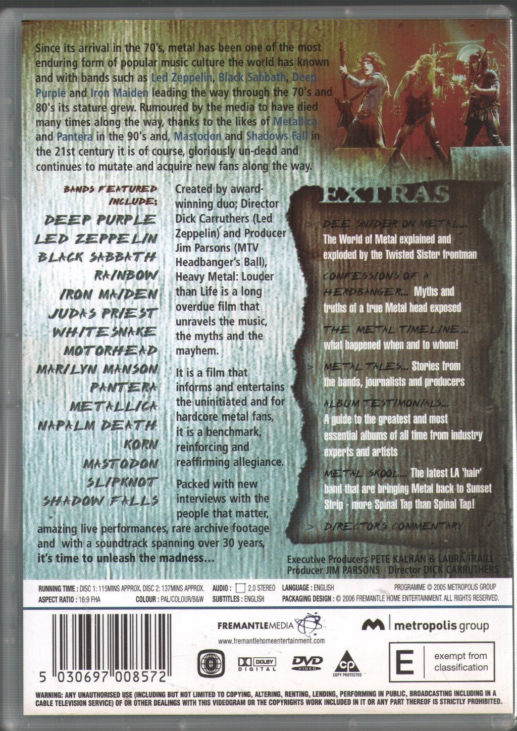 Heavy Metal - Louder Than Life - A Film by Dick Carruthers - Double Dvd