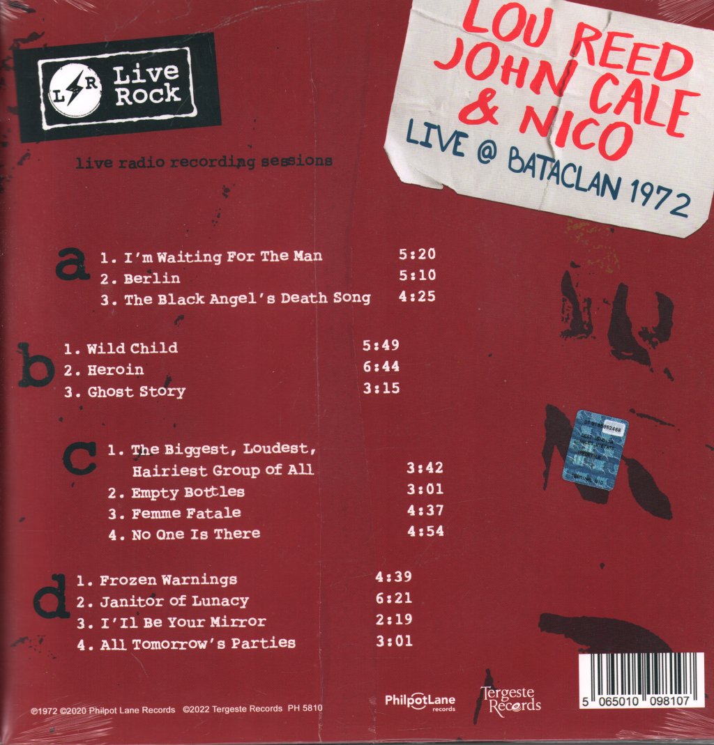 Lou Reed, John Cale & Nico - Live @ Bataclan 1972 - Double Lp