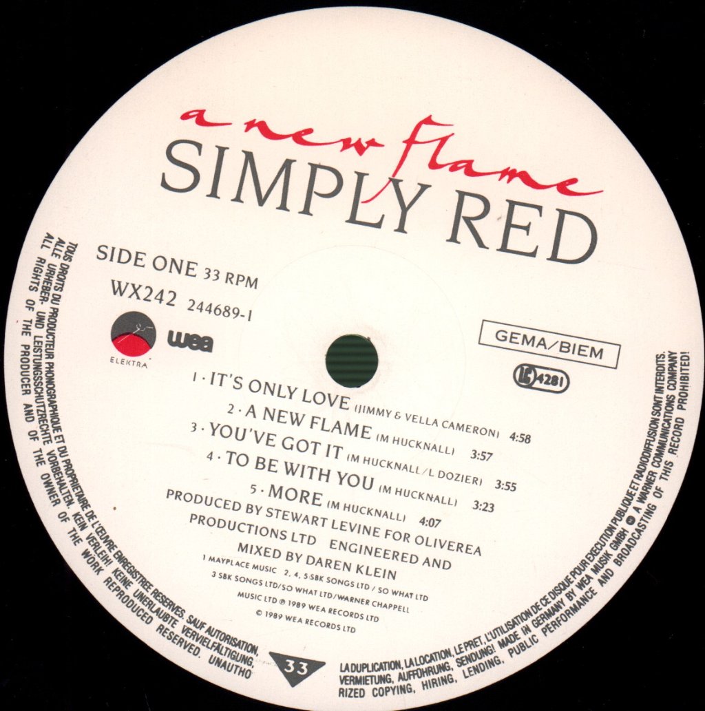 Simply Red - A New Flame - Lp