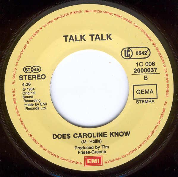 Talk Talk - It's My Life / Does Caroline Know - 7 Inch