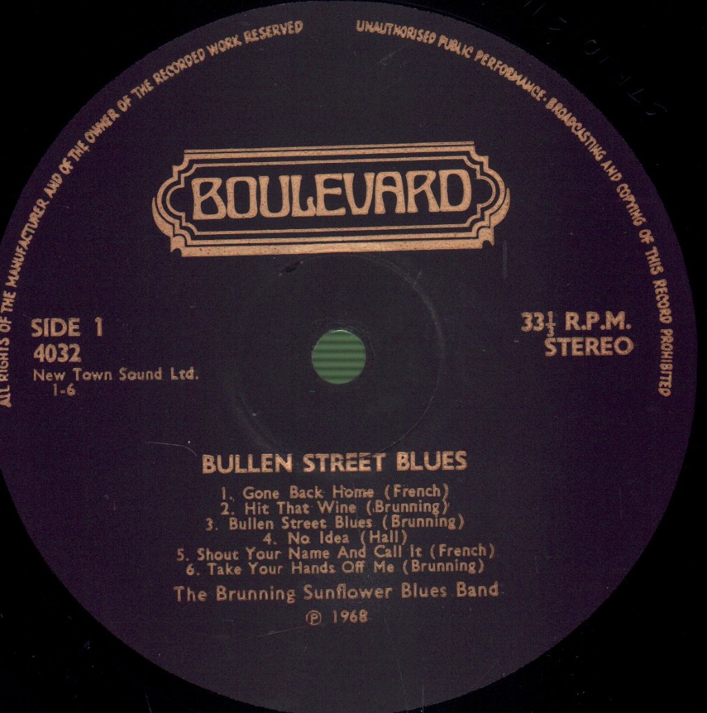 Brunning Sunflower Blues Band - Bullen St. Blues - Lp