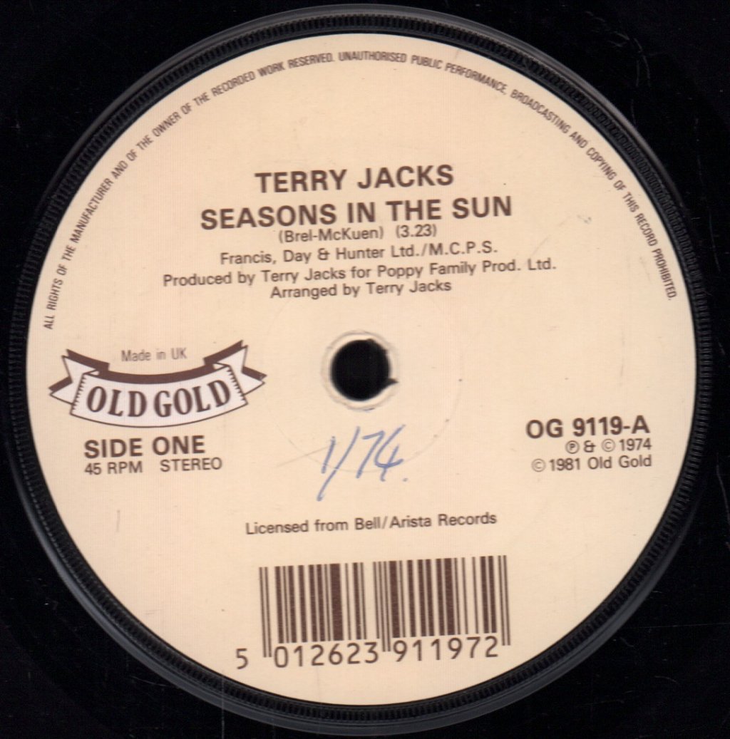 Terry Jacks - Seasons In The Sun - 7 Inch