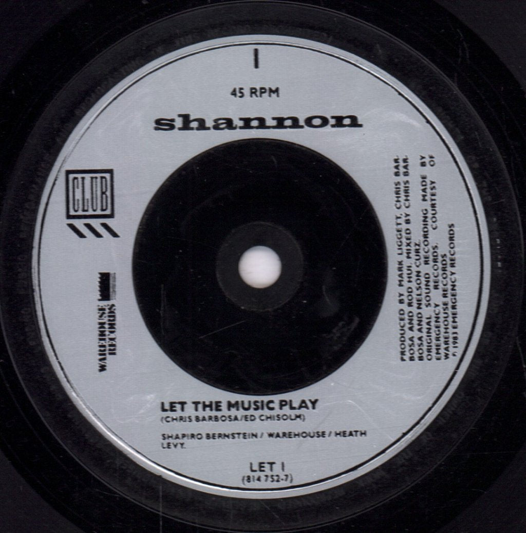 Shannon - Let The Music Play - 7 Inch