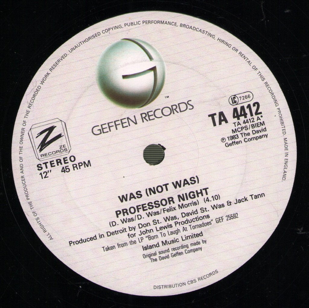 Was (Not Was) - Professor Night / Shake Your Head / Bow Wow Wow Wow - 12 Inch