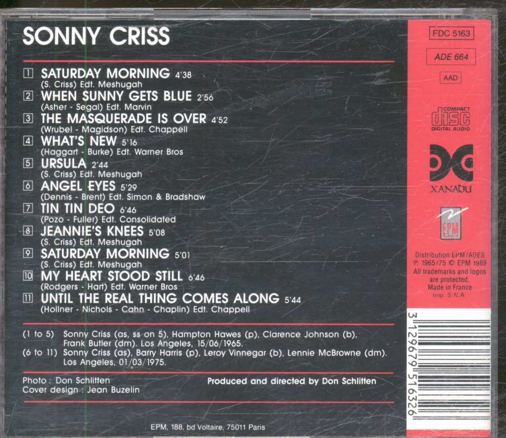 Sonny Criss - Saturday Morning - Cd