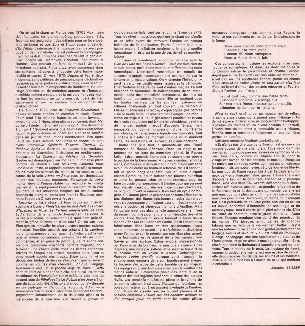 Gerard Souzay / Dalton Baldwin - La Bonne Chanson ... - Lp