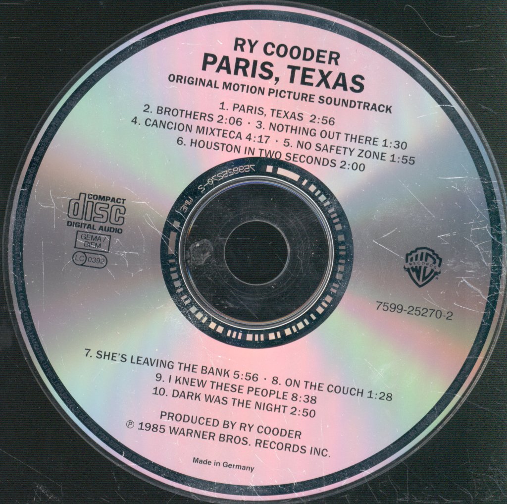 Ry Cooder - Paris, Texas (Original Motion Picture Soundtrack) - Cd