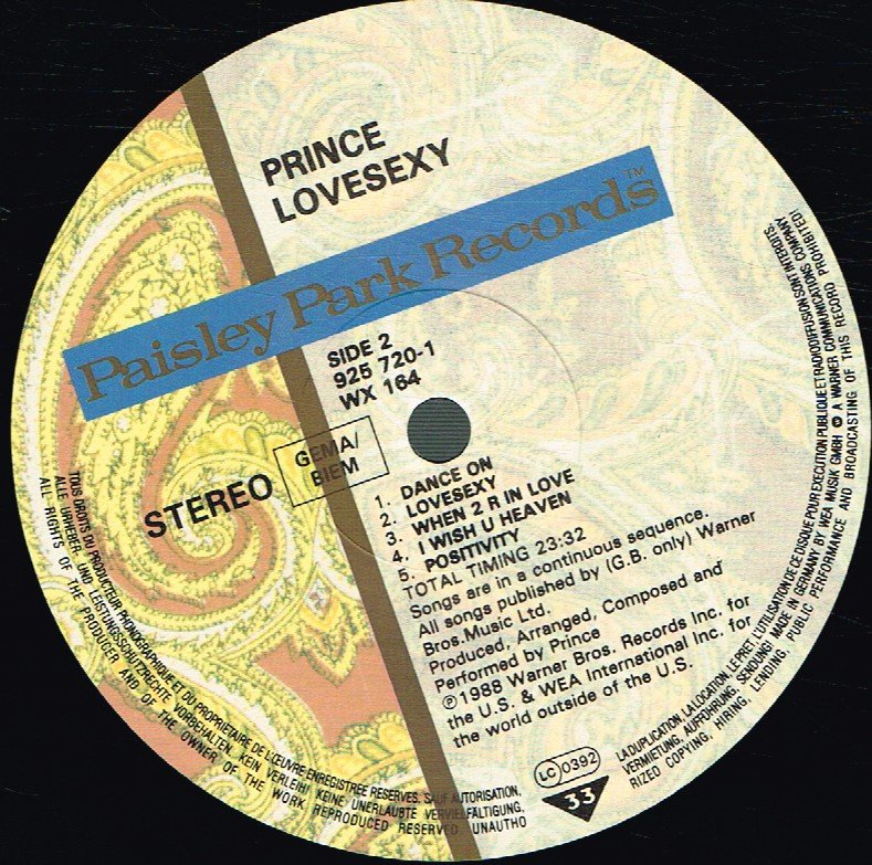 Prince - Lovesexy - Lp