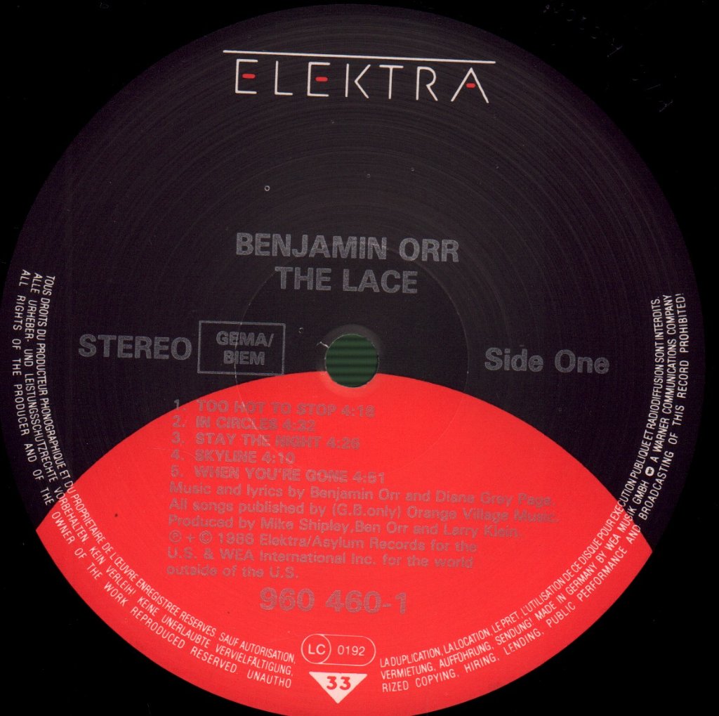 Benjamin Orr - Lace - Lp