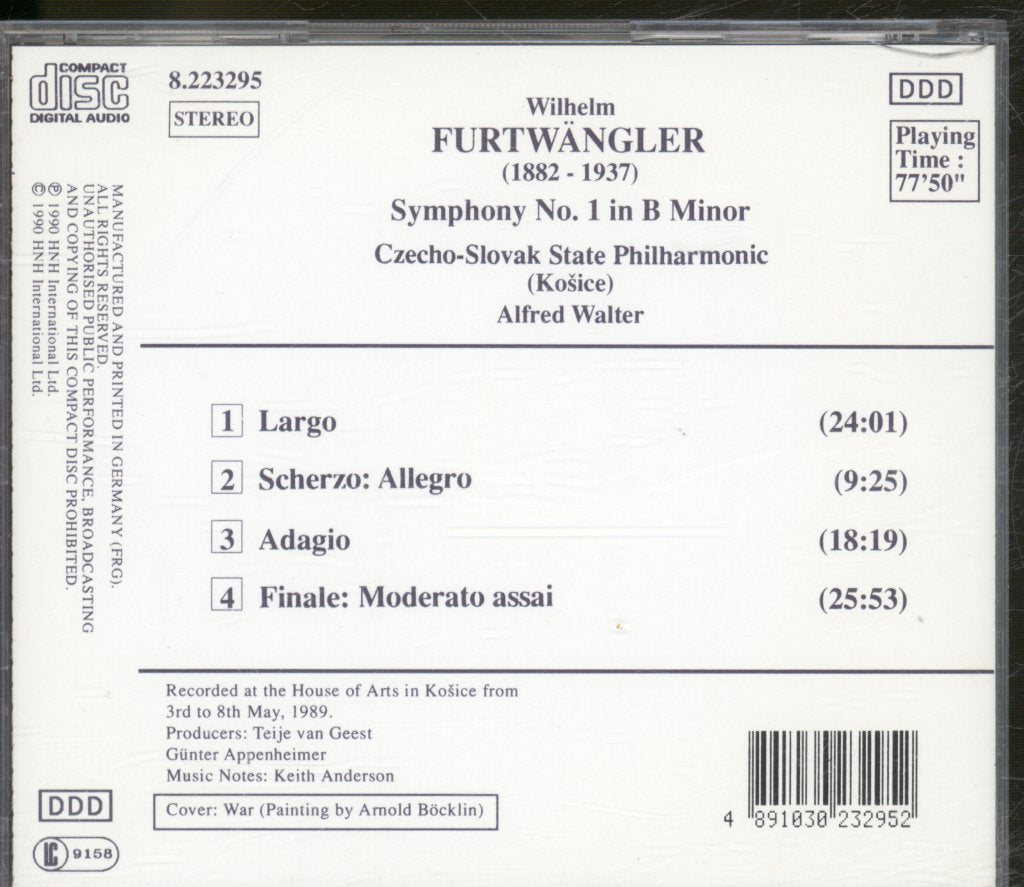 Czecho-Slovak State Philharmonic (Košice), Alfred Walter - Symphony No. 1 In B Minor - Cd