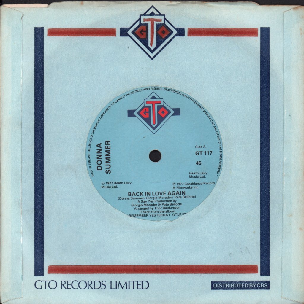 Donna Summer - Back In Love Again - 7 Inch