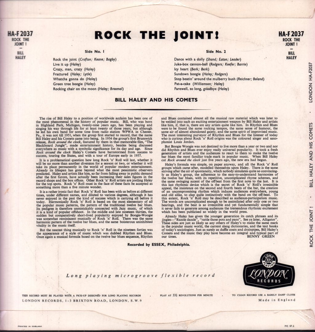 Bill Haley And His Comets - Rock The Joint - Lp