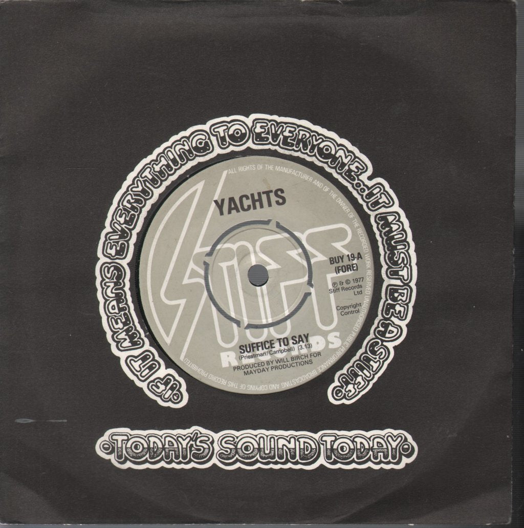 Yachts - Suffice To Say - 7 Inch