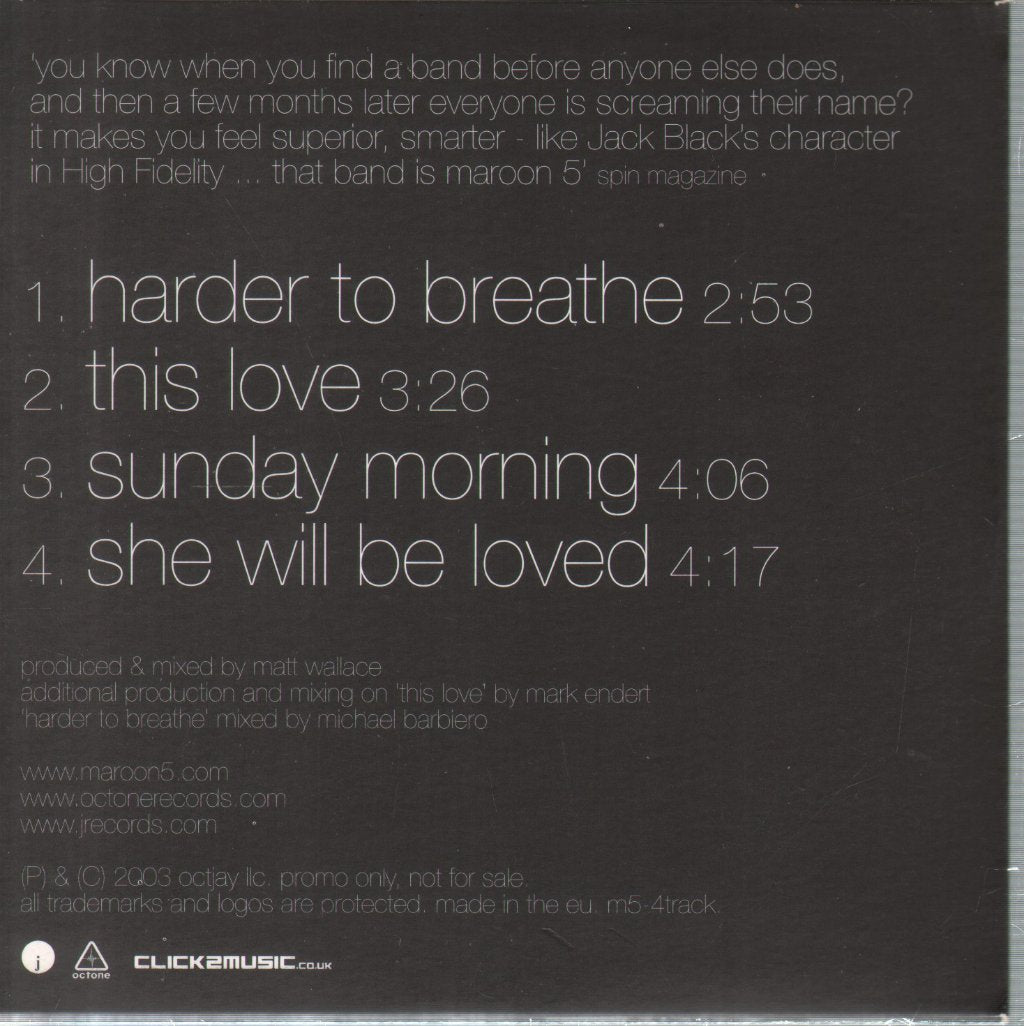 Maroon 5 - Extracts From The Album 'Songs About Jane' - Cd
