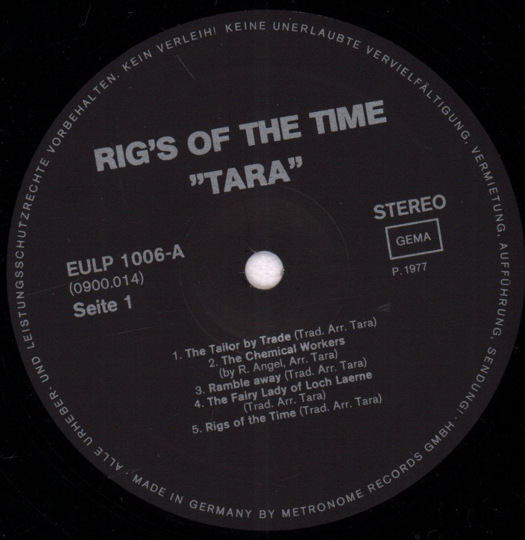 Tara (Celtic) - Rigs Of The Time - Lp