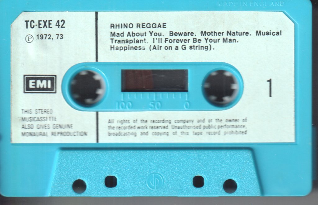Various Artists - Rhino Reggae - Cassette