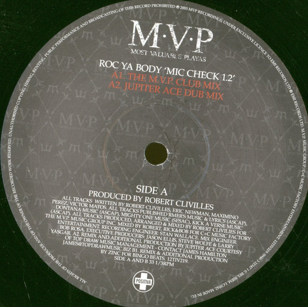 M.V.P. - Roc Ya Body  'Mic Check 1,2' - 12 Inch