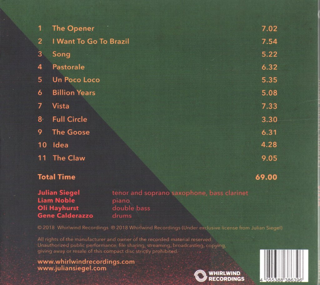 Julian Siegel Quartet - Vista - Cd