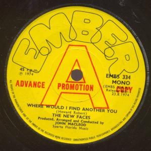New Faces - Where Would I Find Another You - 7 Inch