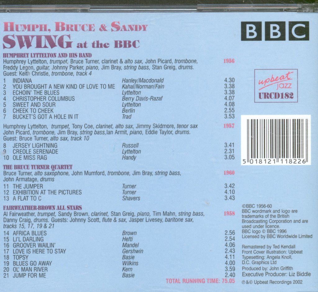 Humphrey Lyttelton, Bruce Turner, Fairweather-Brown All Stars - Humph, Bruce and Sandy Swing at the BBC - Cd