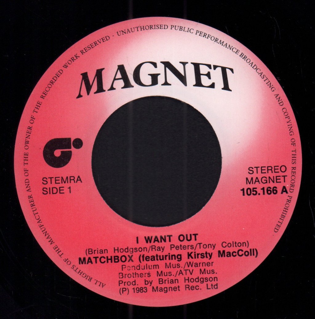 Matchbox Featuring Kirsty MacColl - I Want Out - 7 Inch