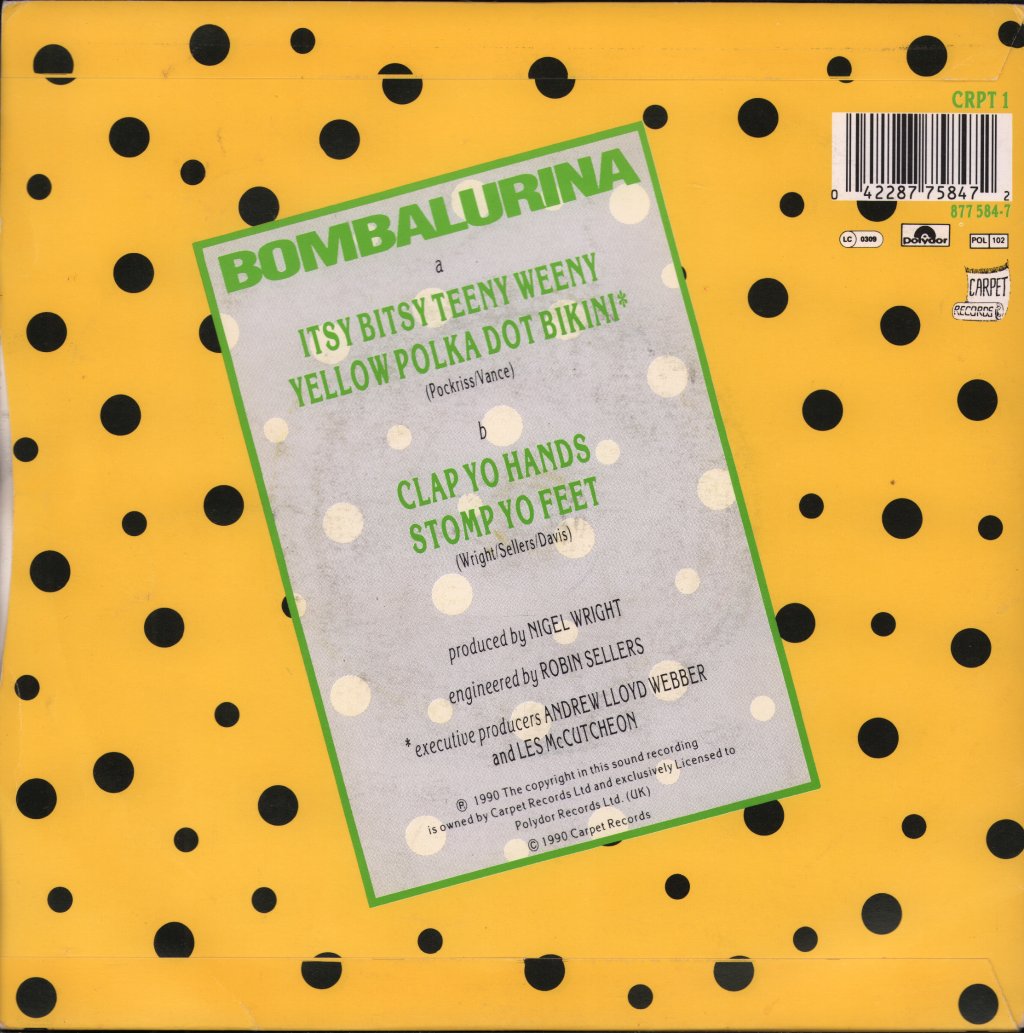 Bombalurina - Itsy Bitsy Teeny Weeny Yellow Polka Dot Bikini - 7 Inch
