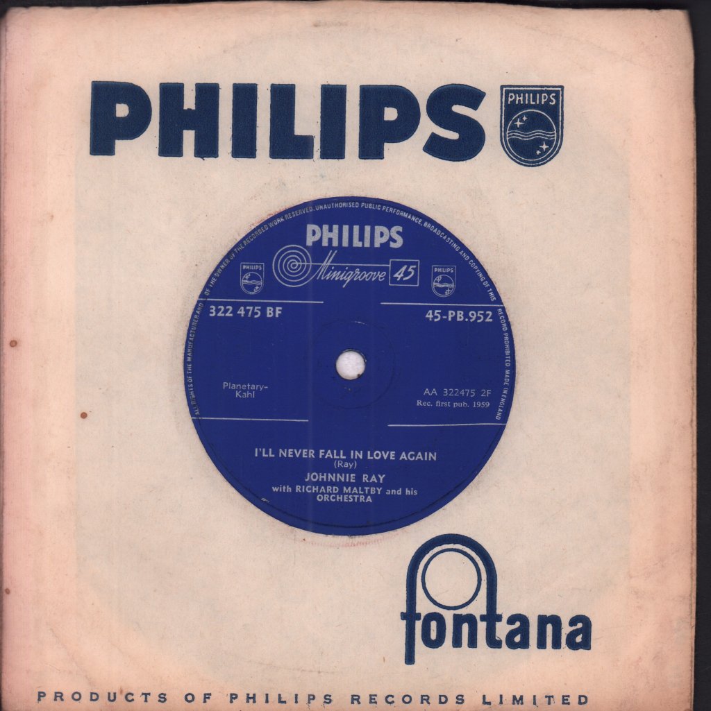 Johnnie Ray - I'll Never Fall In Love Again - 7 Inch