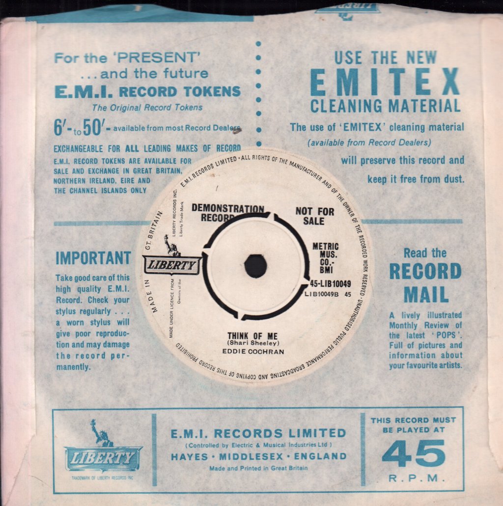 Eddie Cochran - Never - 7 Inch