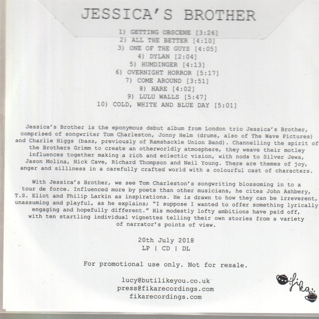 Jessica's Brother - Jessica's Brother - Cdr