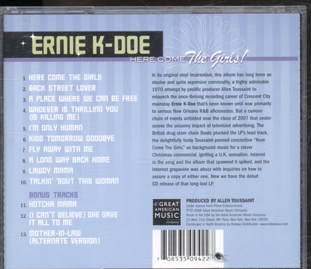 Ernie K-Doe - Here Come The Girls! - Cd