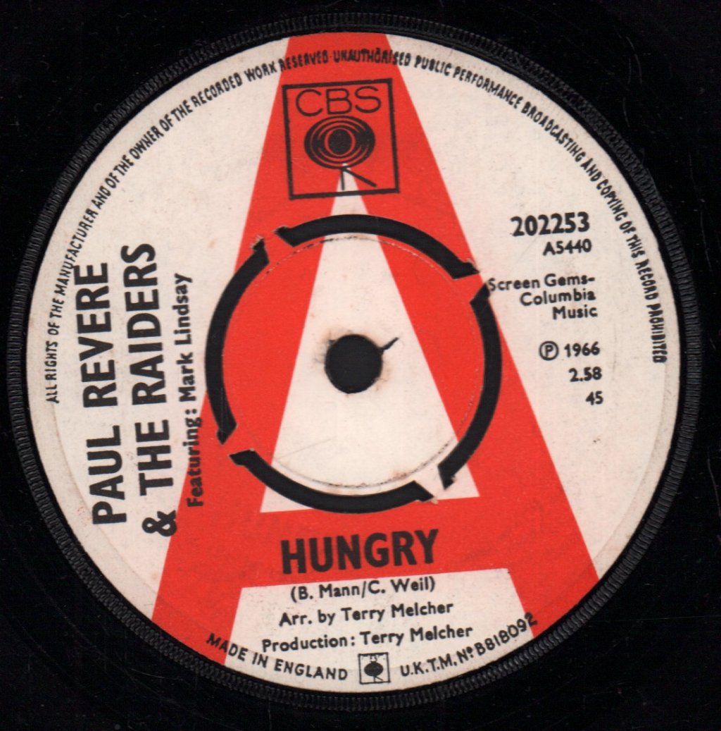 Paul Revere & The Raiders - Hungry - 7 Inch