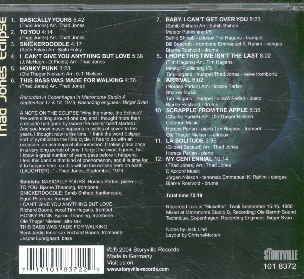 Thad Jones - Eclipse - Cd
