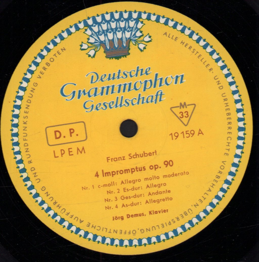 jorg demus - schubert Impromptus Op. 90 - Lp