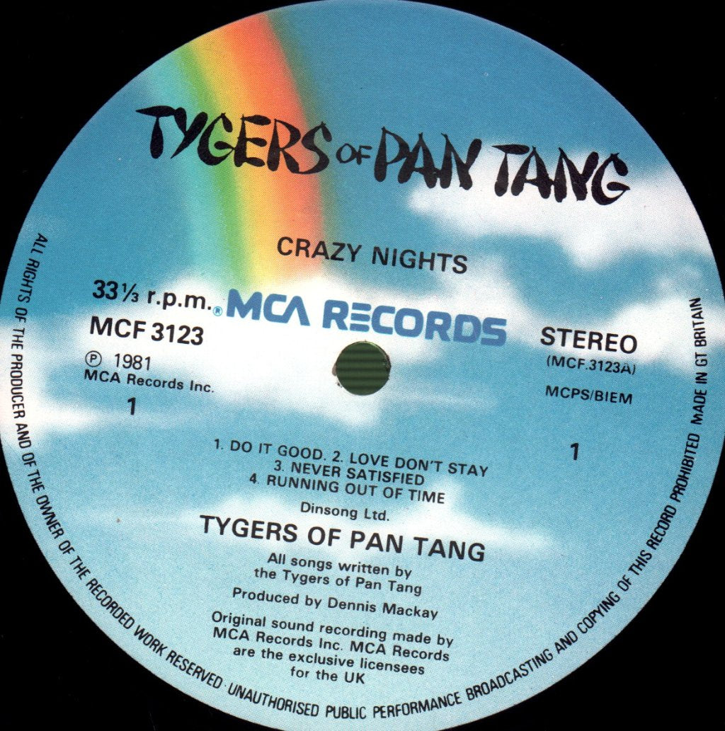 Tygers Of Pan Tang - Crazy Nights - Lp